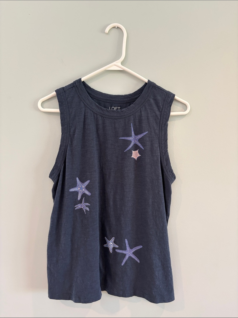 LOFT Navy Starfish Graphic Muscle Tank